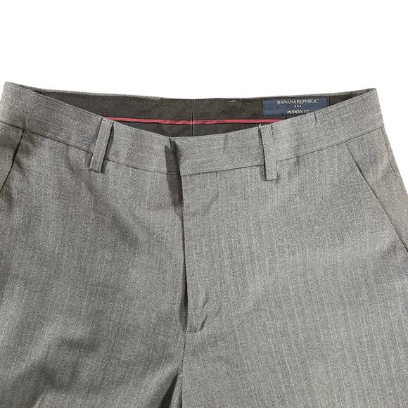 Banana Republic Modern Fit Gray Herringbone Wool-Blend Suit 30x30 38S - Picture 9 of 16